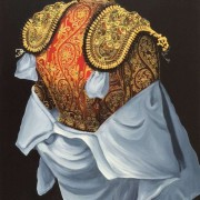 Tauromaquia-Traje de torero. Cadmio y oro 73 x 60